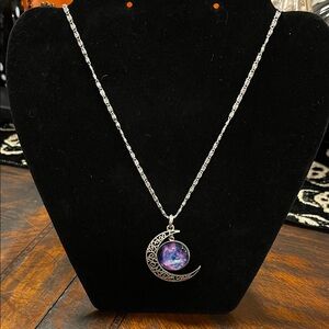 Silver Moon Pendant Necklace